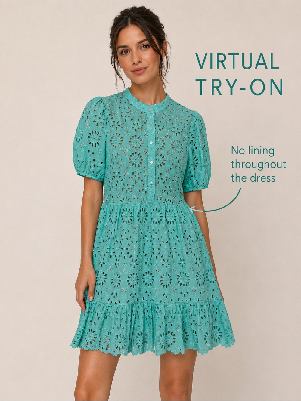 J. Crew Teal Eyelet Tiered Mini Dress Size 8